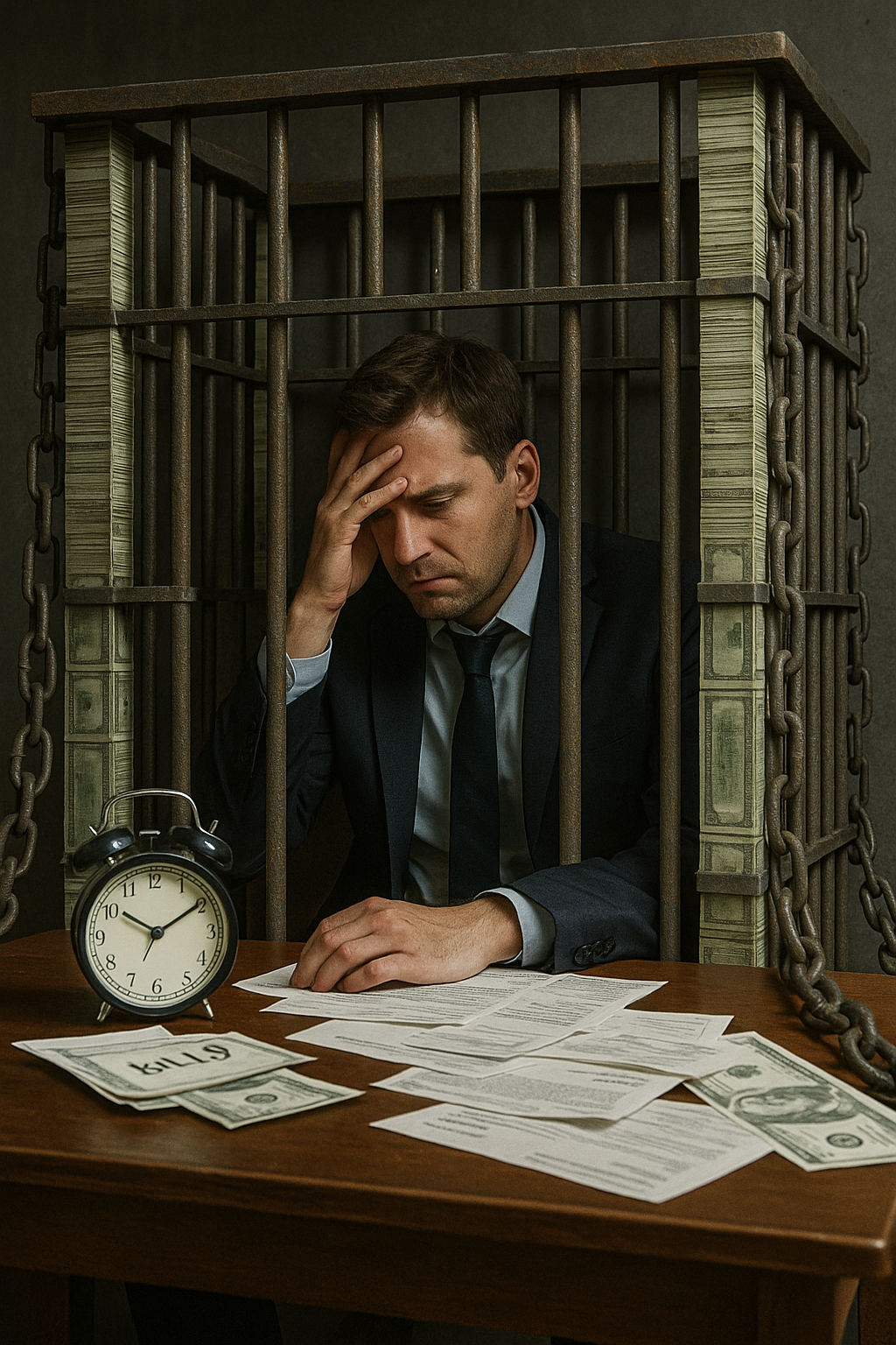 Ejecutivo atrapado en la prisión financiera